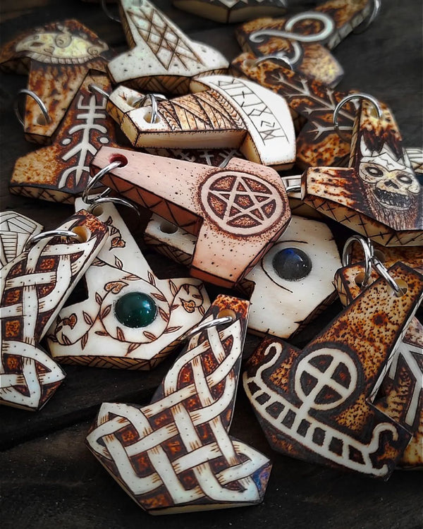 handmade pagan bone jewellery pendants