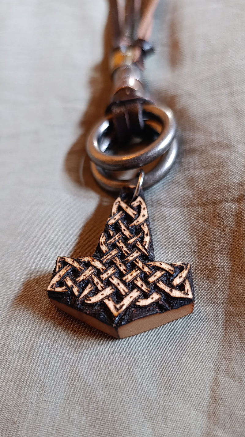 Silver Birch Knotwork Mjolnir