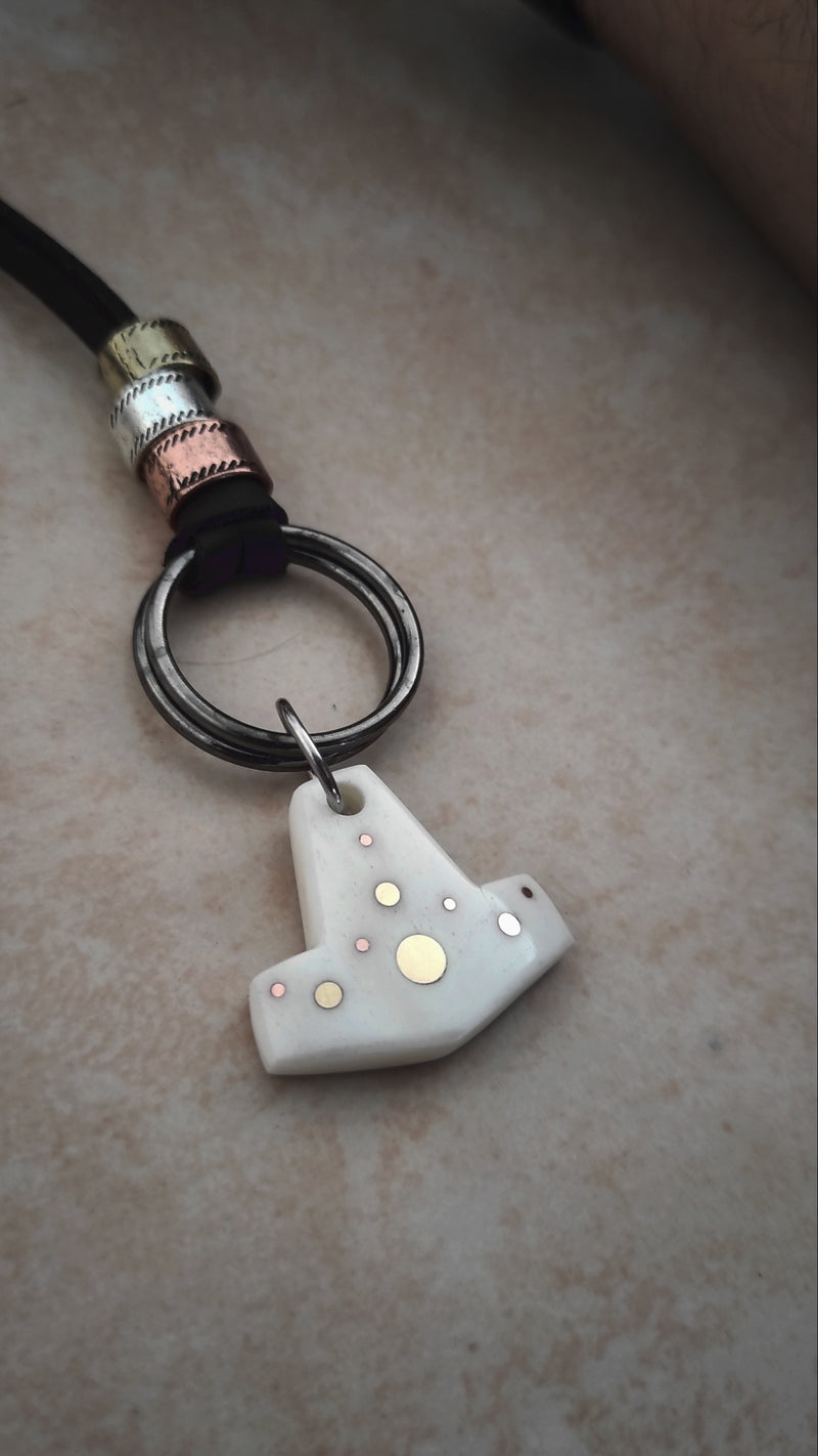 Bone, Copper and Brass Mini Mjolnir